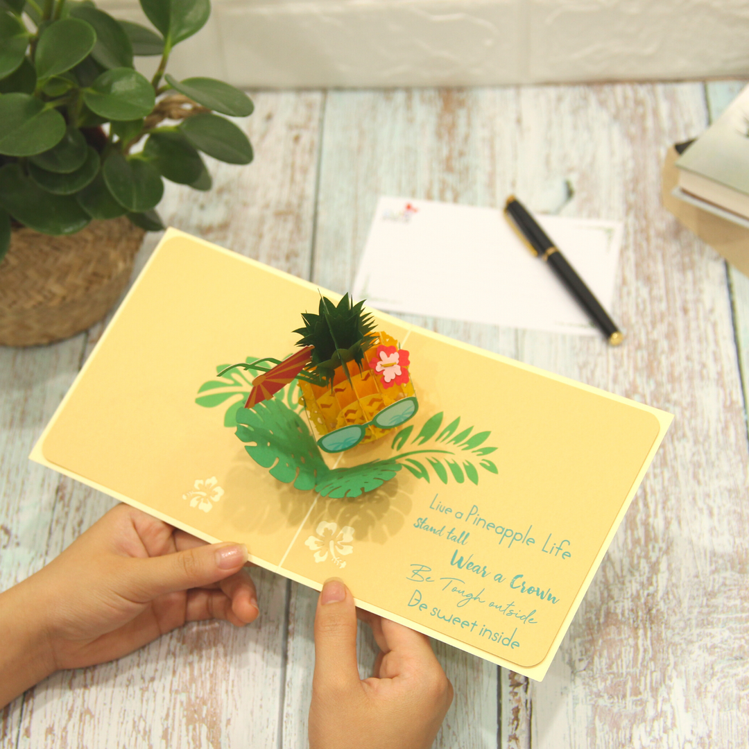 Funny Pineapple Drink Pop Up Card