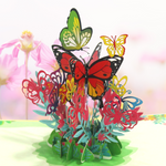 Load image into Gallery viewer, Colorful Butterflies and Floral Pop Up Card
