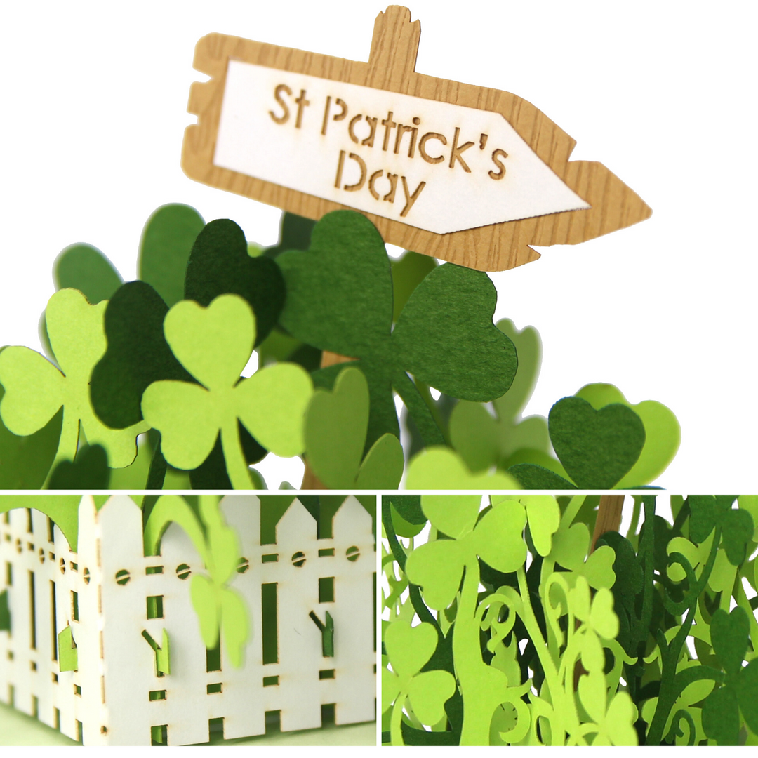 St Patricks Day Green Shamrock Pop Up Cards