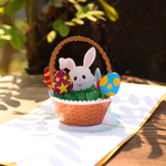 Load image into Gallery viewer, Basket and Funny Face Bunny Easter&#39;s Day Pop Up Card

